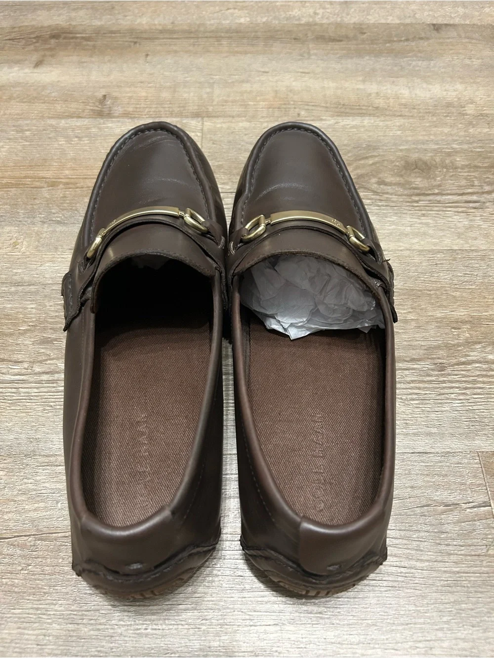 Cole Han Somerset Men's Size 11.5 M Brown Leather Driving Loafers Gold Horse Bit